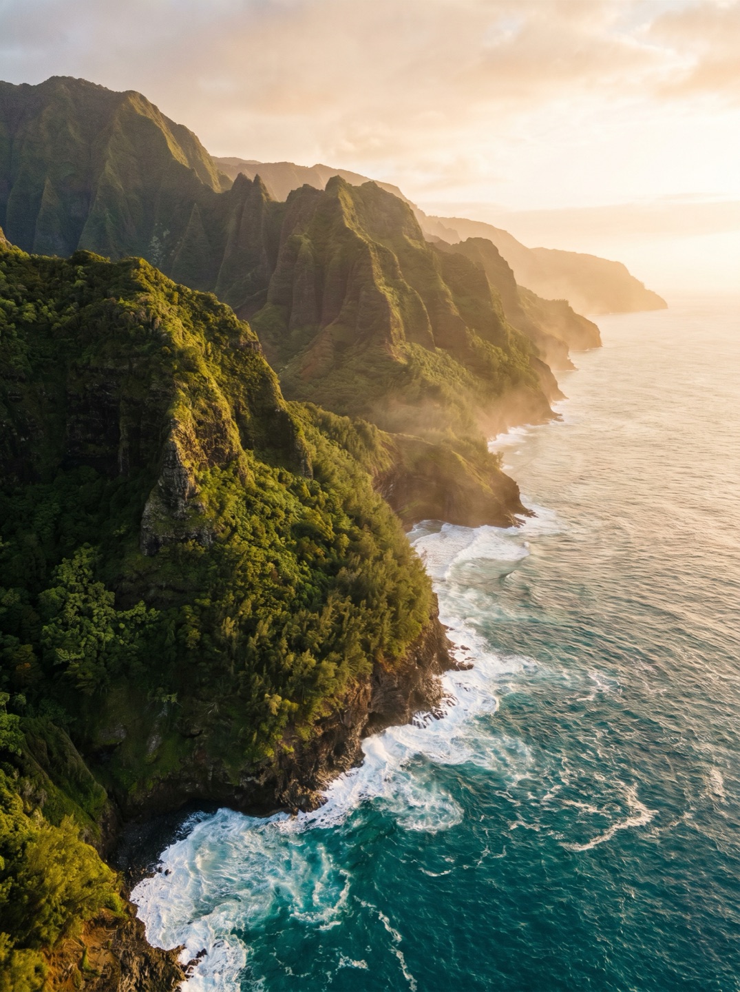 Cliffs and tropical valley on Kauaʻi
